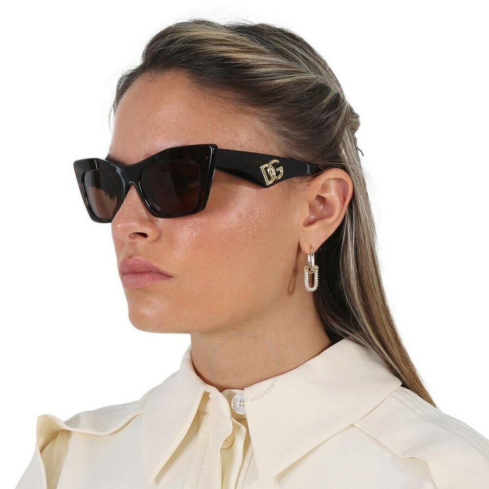 SALE! NEW D&G DG4435 502/73 Havana Dark Brown Cat Eye Women Sunglasses